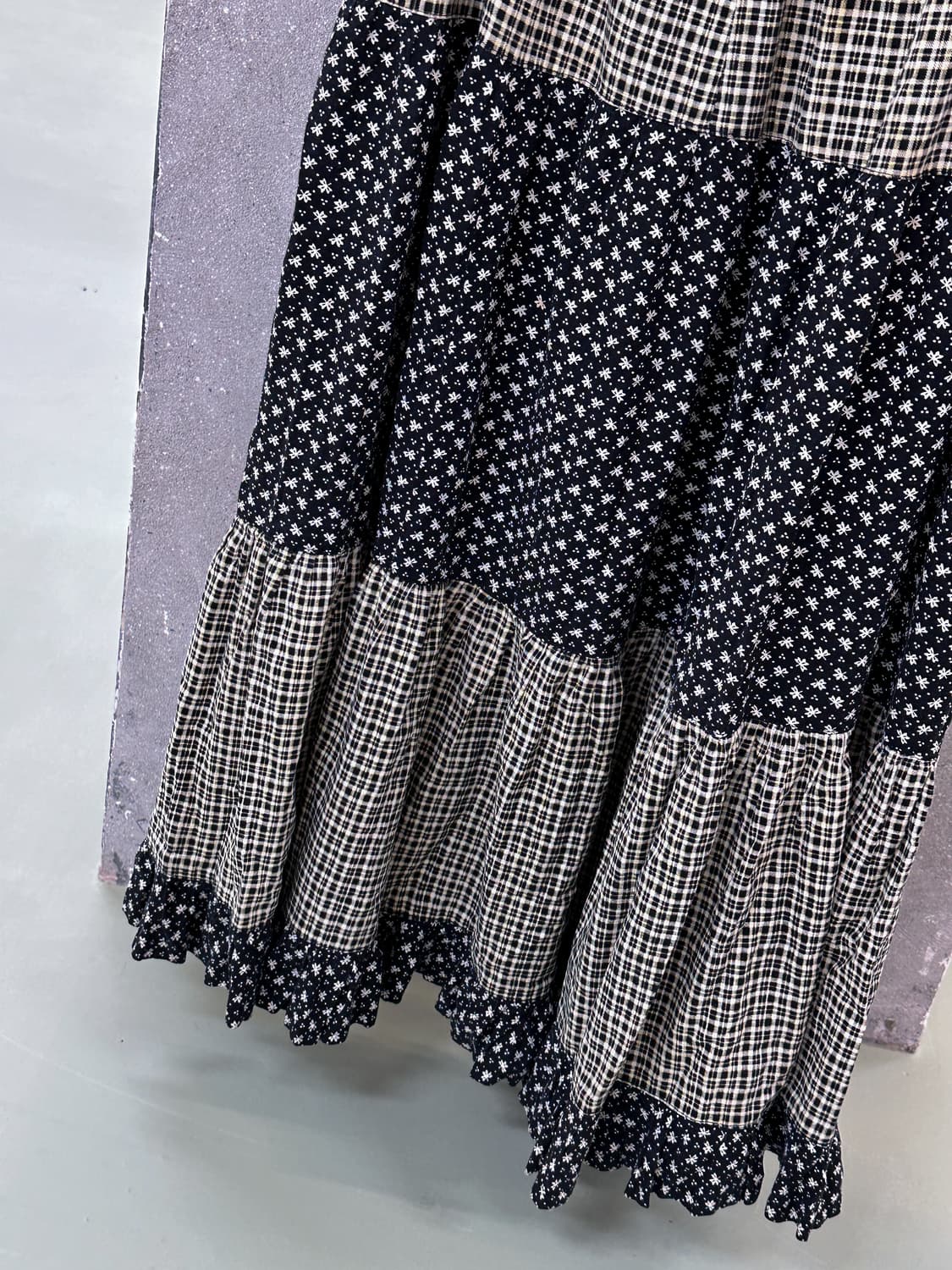 check flower cancan long skirt 상품이미지4