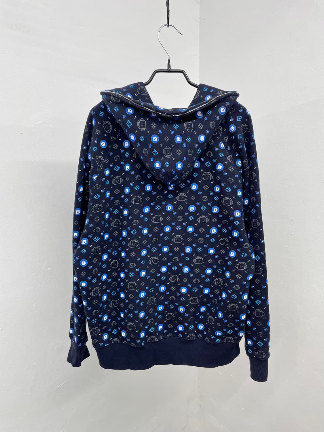 뱅크 모노그램 패턴 헤비 후드집업 상품이미지8