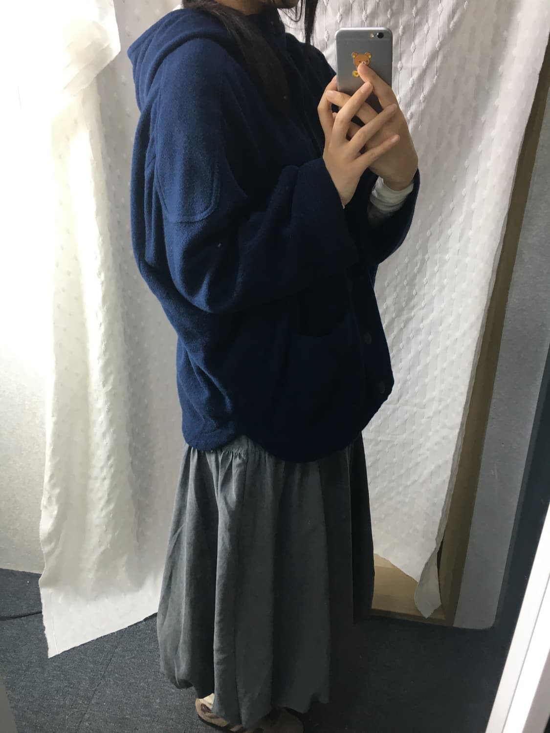 사만사모스 네이비 후드 코트 상품이미지5