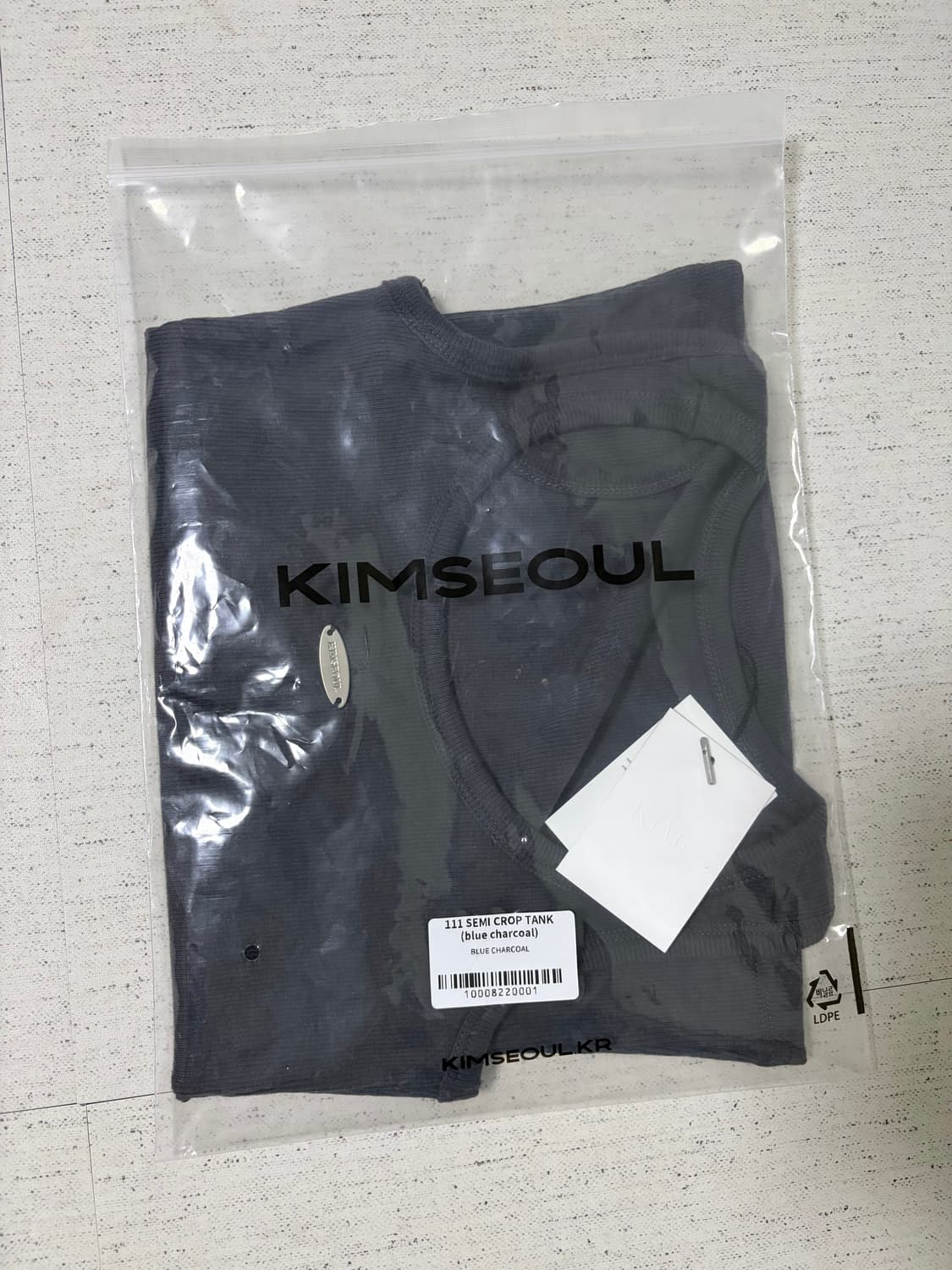 킴서울 킴즈서울 111 세미크롭 탱크탑 블루차콜 상품이미지1