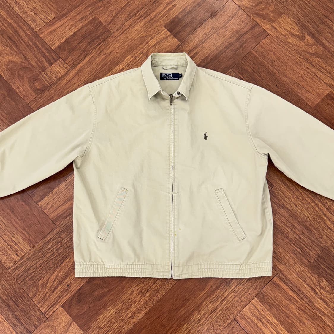 95(XL) 폴로 랄프로렌 90s 카키로고 베이지 스윙톱 자켓  상품이미지2