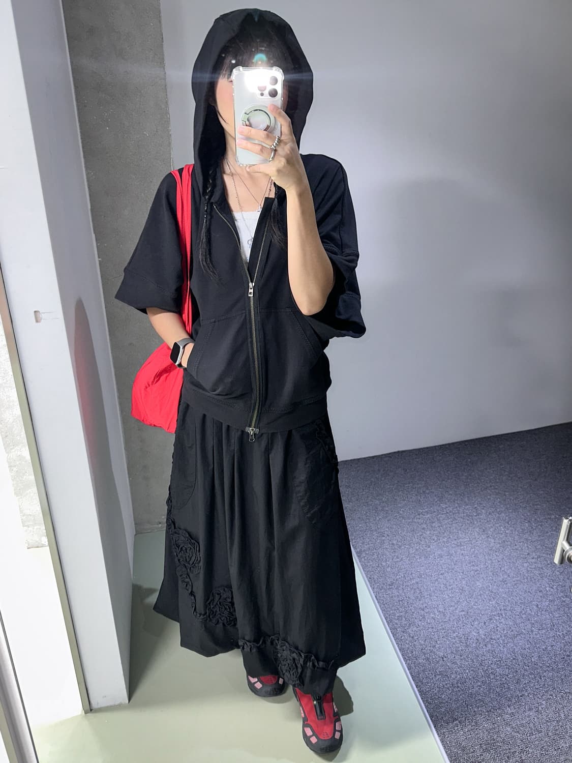 flower applique skirt 상품이미지6