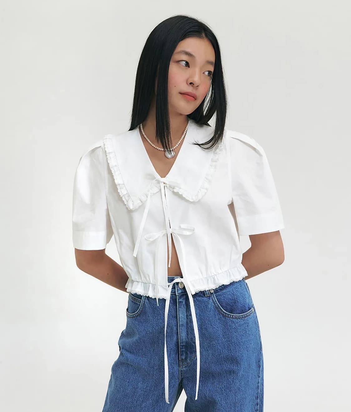 그로브 모리스 블라우스 블랙 상품이미지2