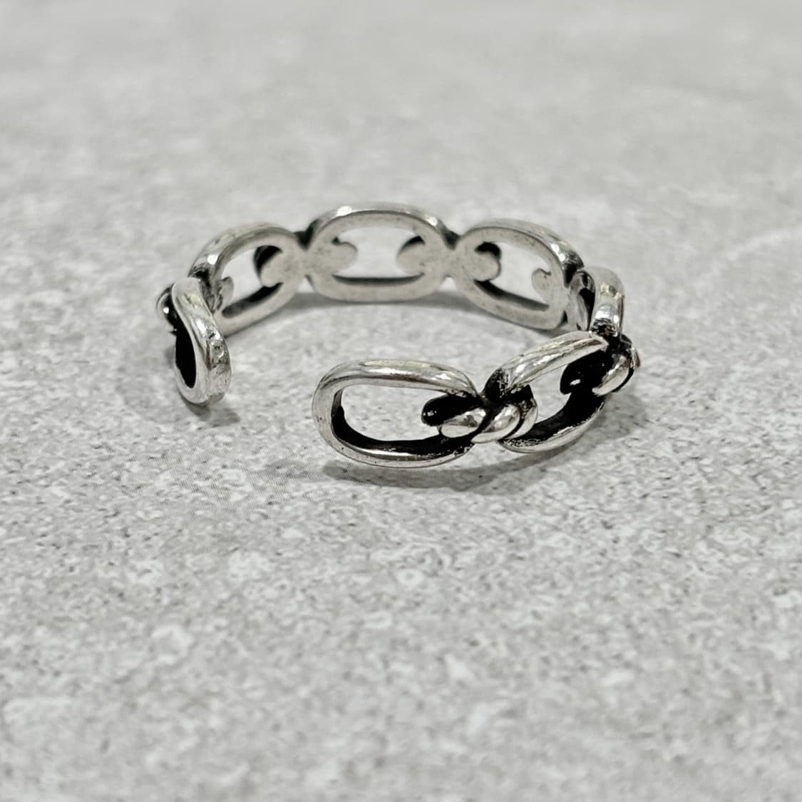 Oribell 오벌링 링크 925 스털링 실버 미니멀 오픈링 반지 상품이미지5