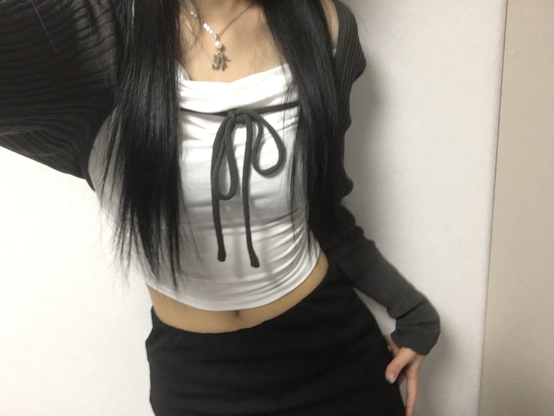 쓰리타임즈 크리미 롱 스커트 / 블랙 상품이미지5