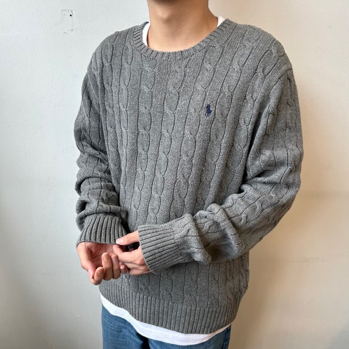 9681 - 폴로 랄프로렌 그레이 꽈배기 니트 상품이미지1