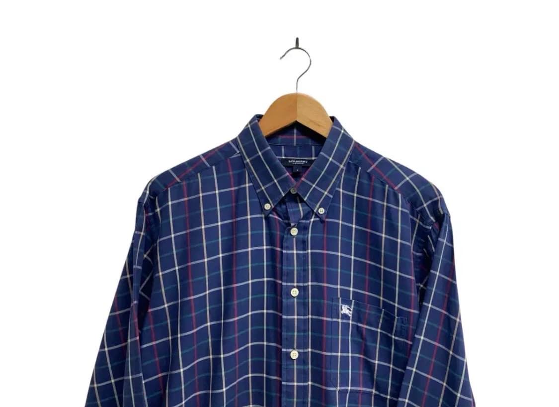 버버리 네이비 체크 클래식 남방 L-XL 상품이미지2