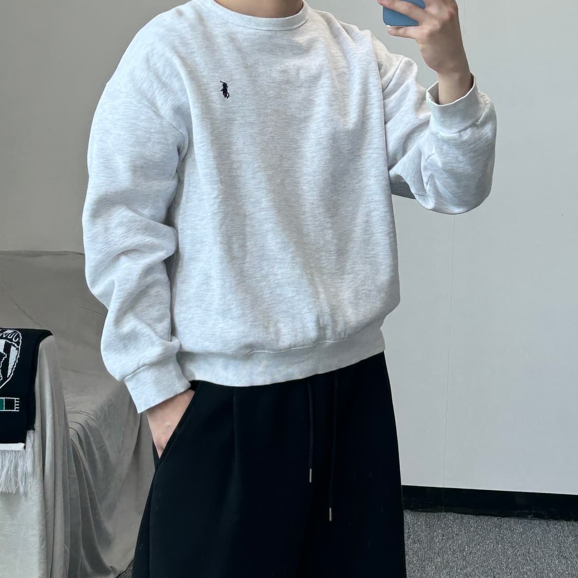 폴로 랄프로렌 멜란지 그레이 기모 맨투맨 상품이미지9