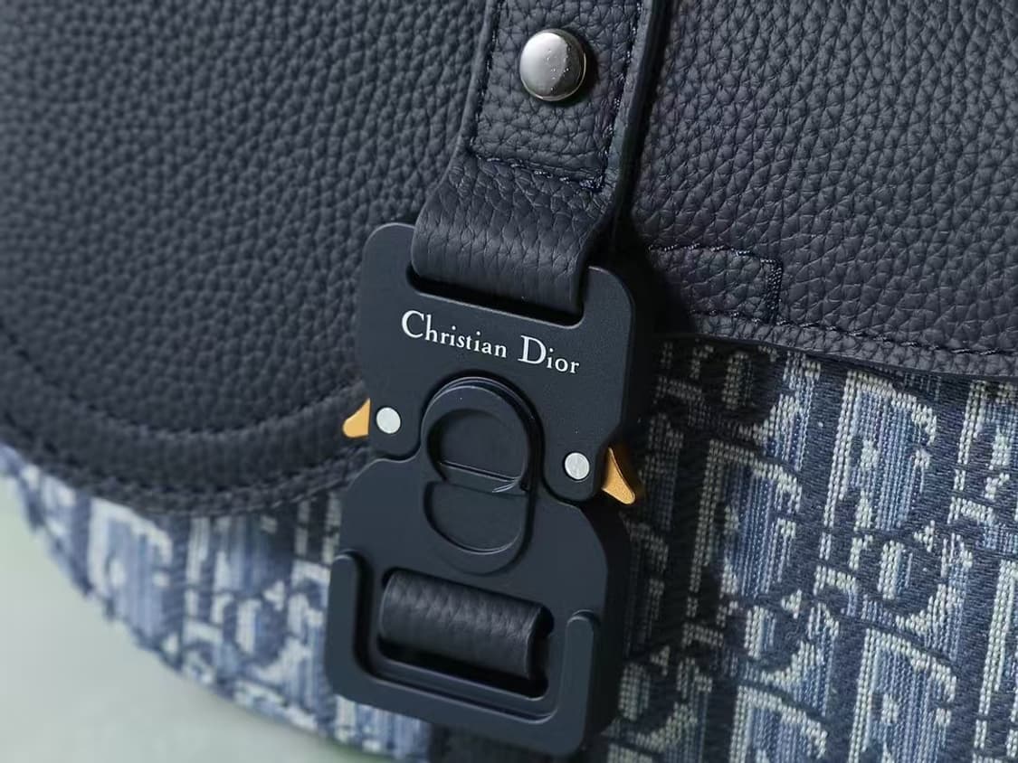 디올 새들 스트랩 파우치 그레인드 카프스킨 베이지 & 블랙 상품이미지5