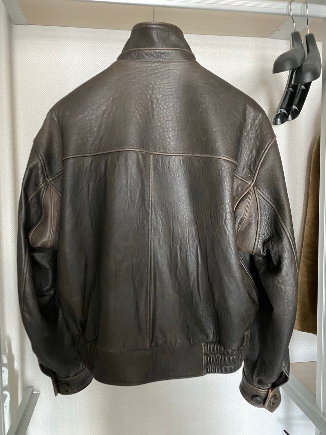 쿠어  / 넥 카라 레더 점퍼 / L 상품이미지3