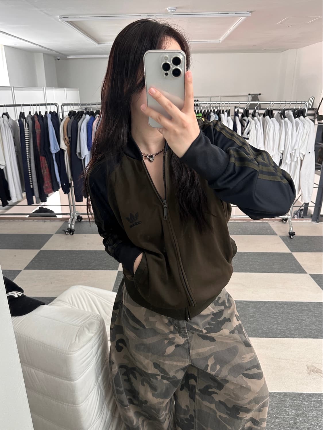 아디다스 카키/블랙 슈퍼스타 져지 상품이미지3