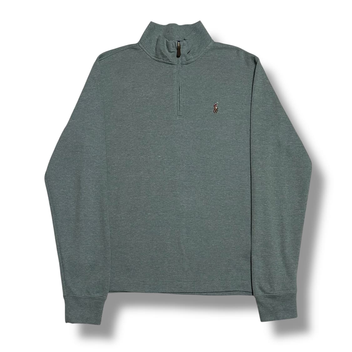 Polo Ralph Lauren 에스테이트 리브 민트그레이 하프집업 니트 상품이미지1