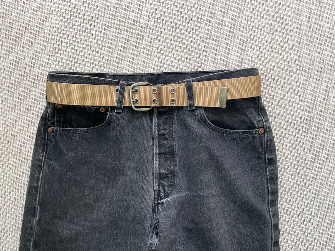 빈티지 아일렛 실버버클 웨빙 벨트 상품이미지1