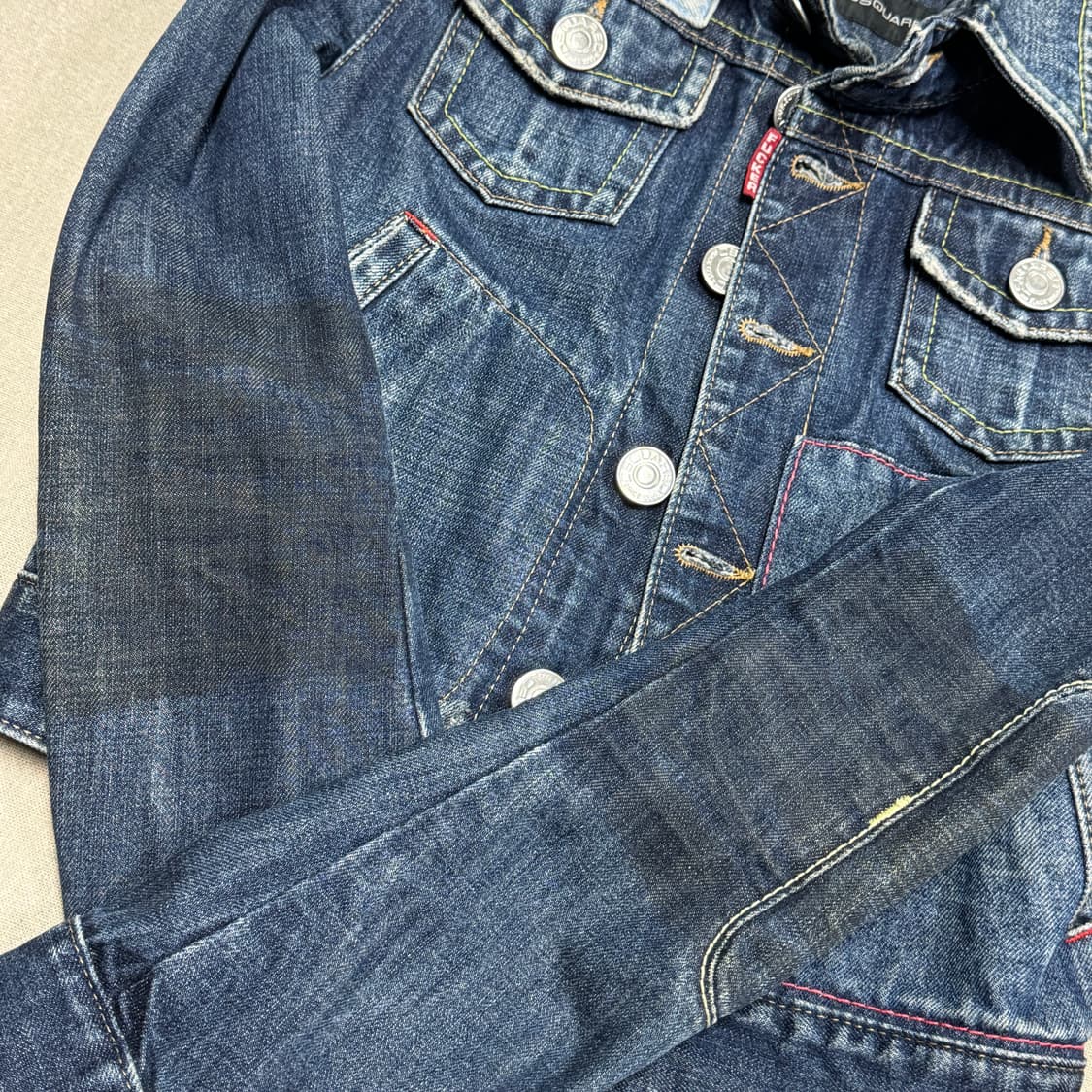 디스퀘어드2 우먼 패치워크 자수 크롭 데님자켓 40 상품이미지4