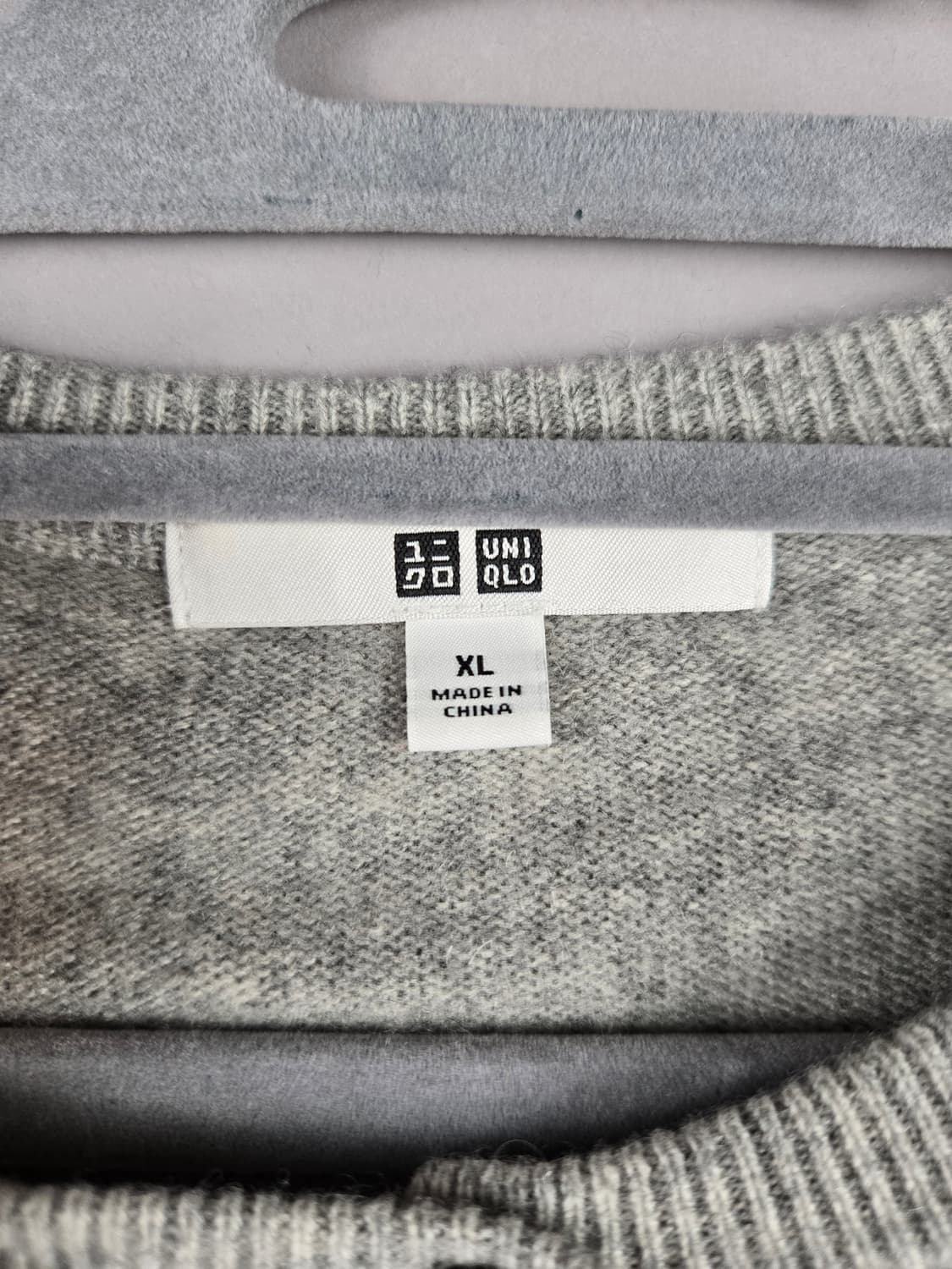 [무료배송]유니클로 XL 여성 캐미시어100 니트 가디건 멜란지그레이 상품이미지7