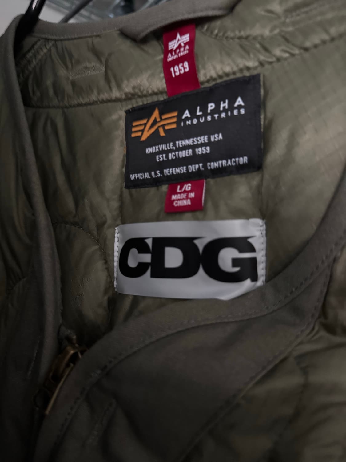 CDG x 알파 인더스트리 바이어스 라이너 자켓 카키 상품이미지2