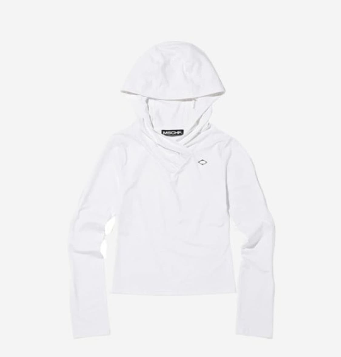 미스치프 후디드 시어링 오버랩 탑 화이트 상품이미지1