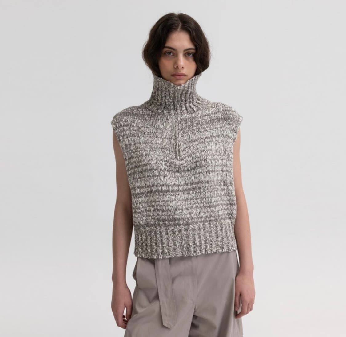 모노하 니트 집업 베스트 상품이미지1