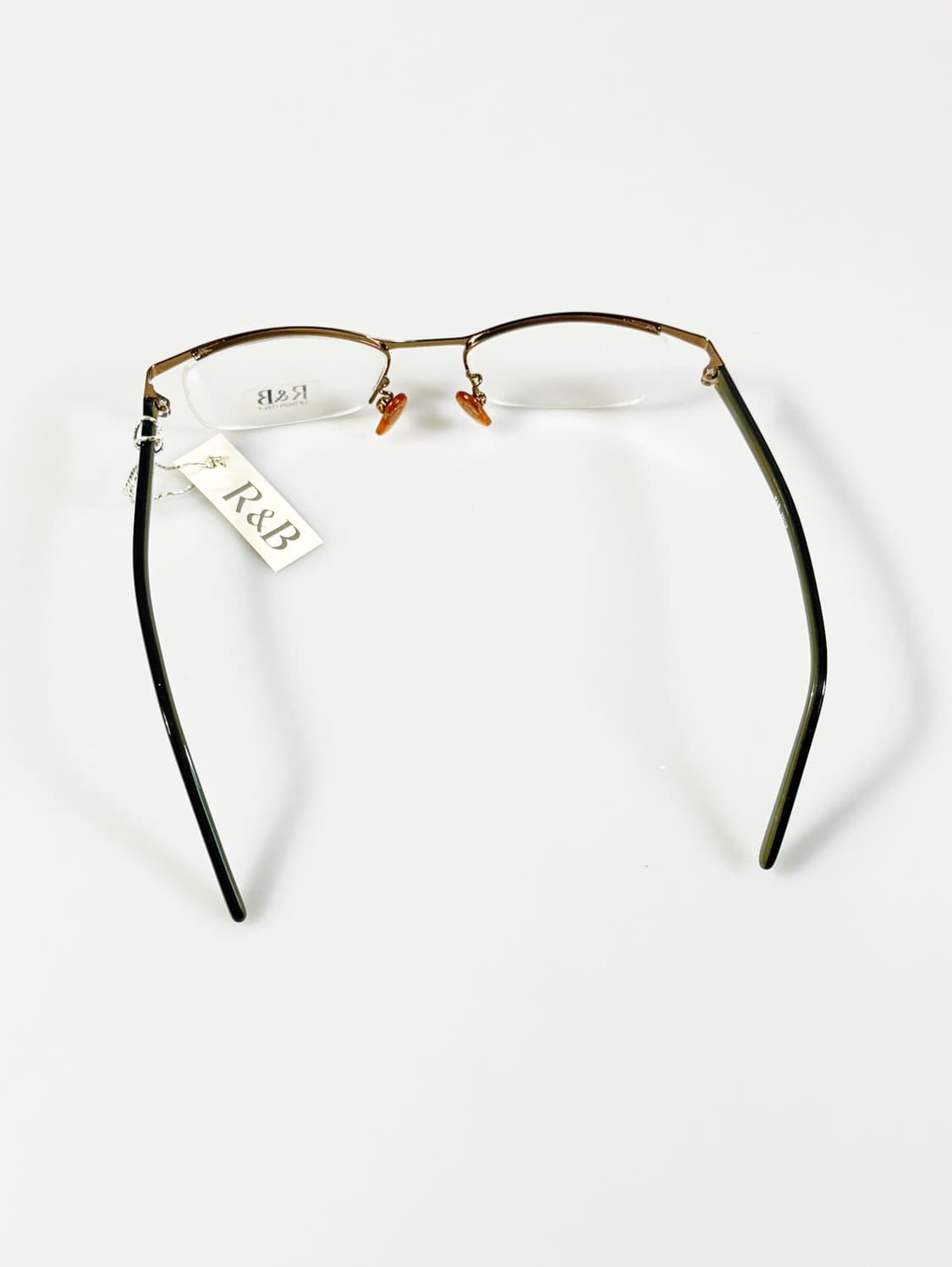 R&B EYEWEAR 골드 반무테 스퀘어 메탈 빈티지 안경 상품이미지5