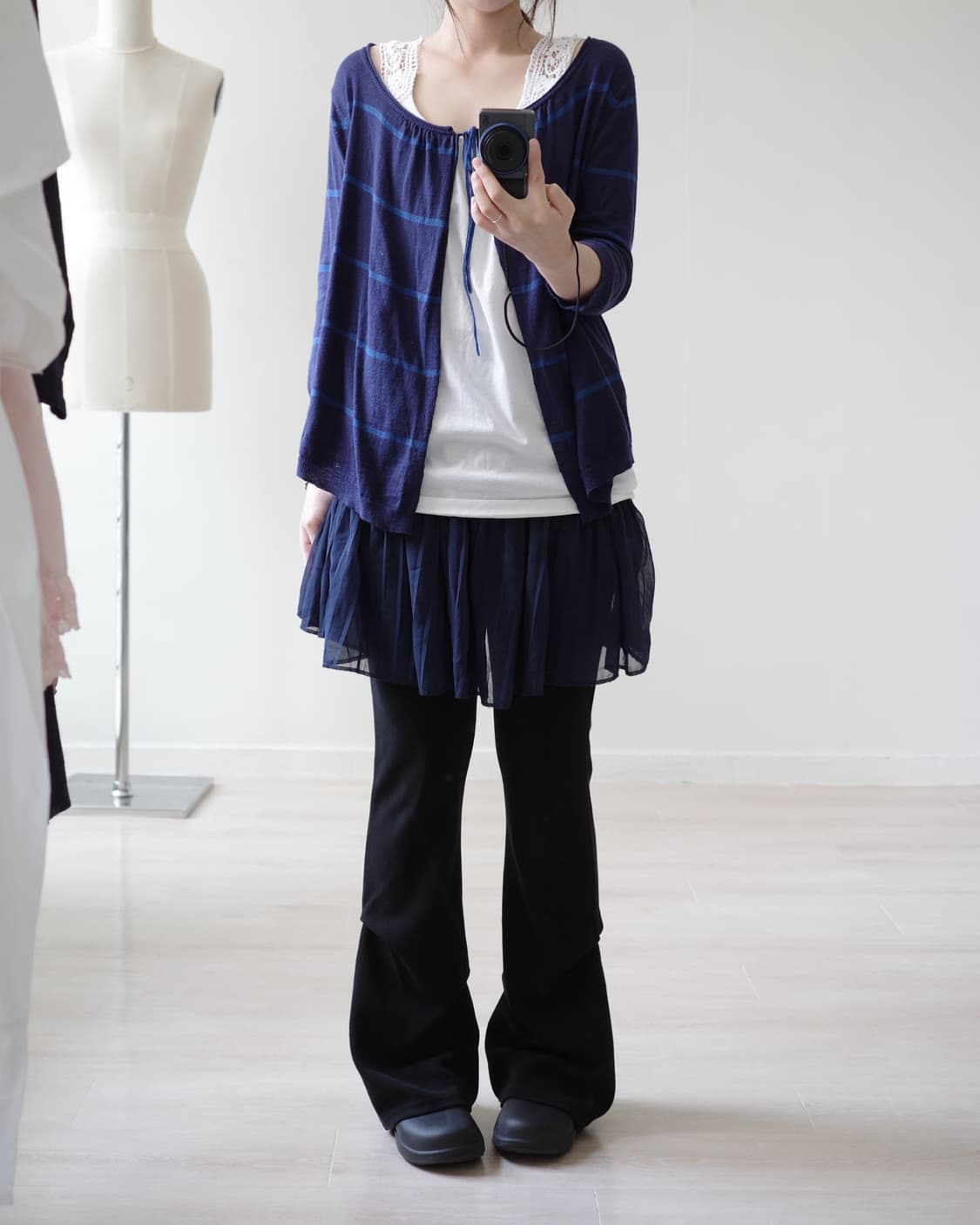  Deep marine stripe layered cardigan 상품이미지5