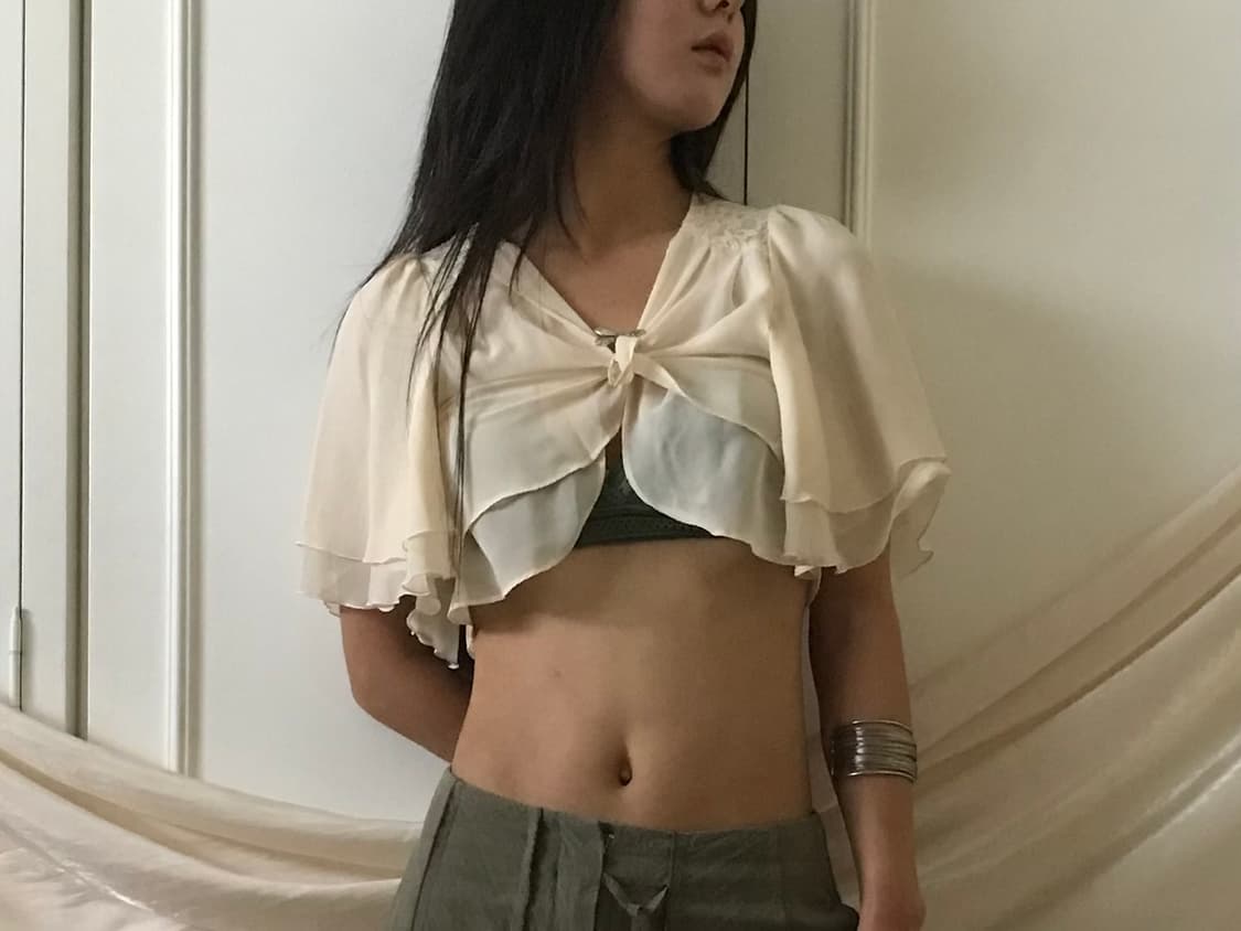  sheer Shoulder blouse  상품이미지1