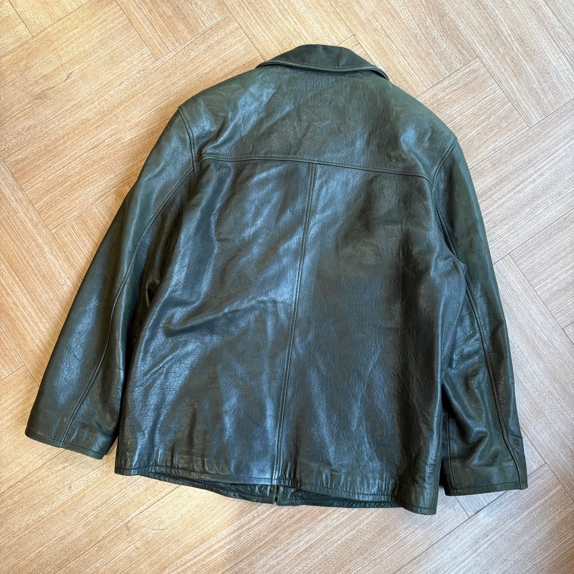 90s YSL 입생로랑 그린 양가죽 레더 자켓 상품이미지6