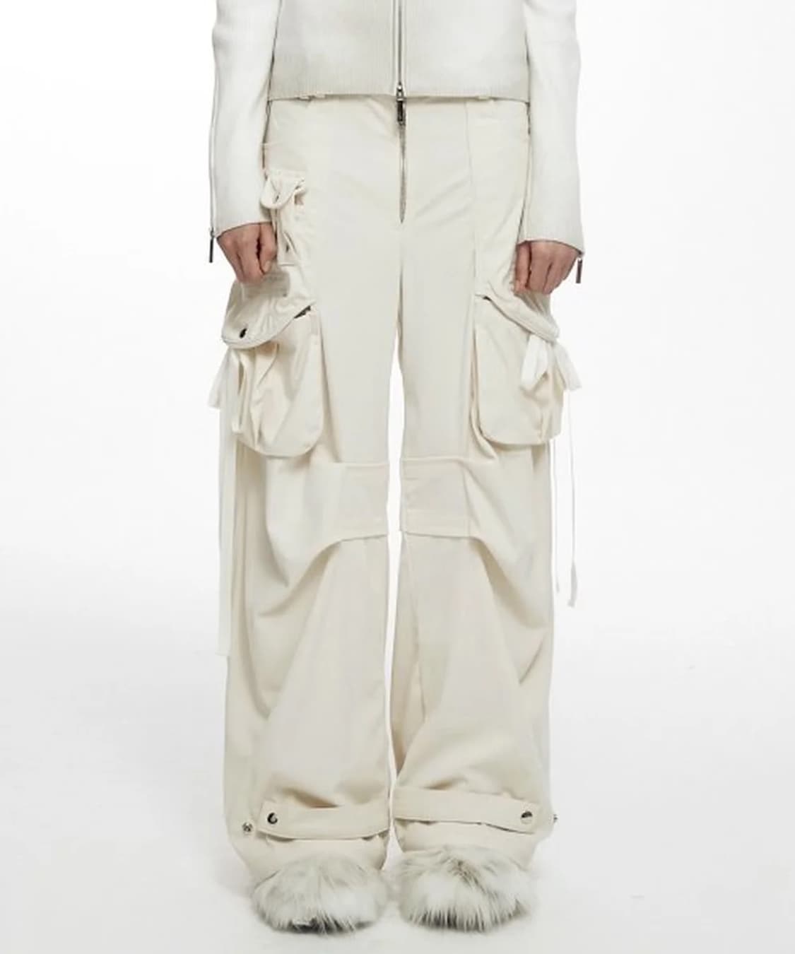 나체 코듀로이 카고 팬츠 화이트 상품이미지1