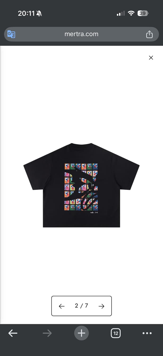 (M) MERTRA x Slawn 티셔츠 블랙 상품이미지4