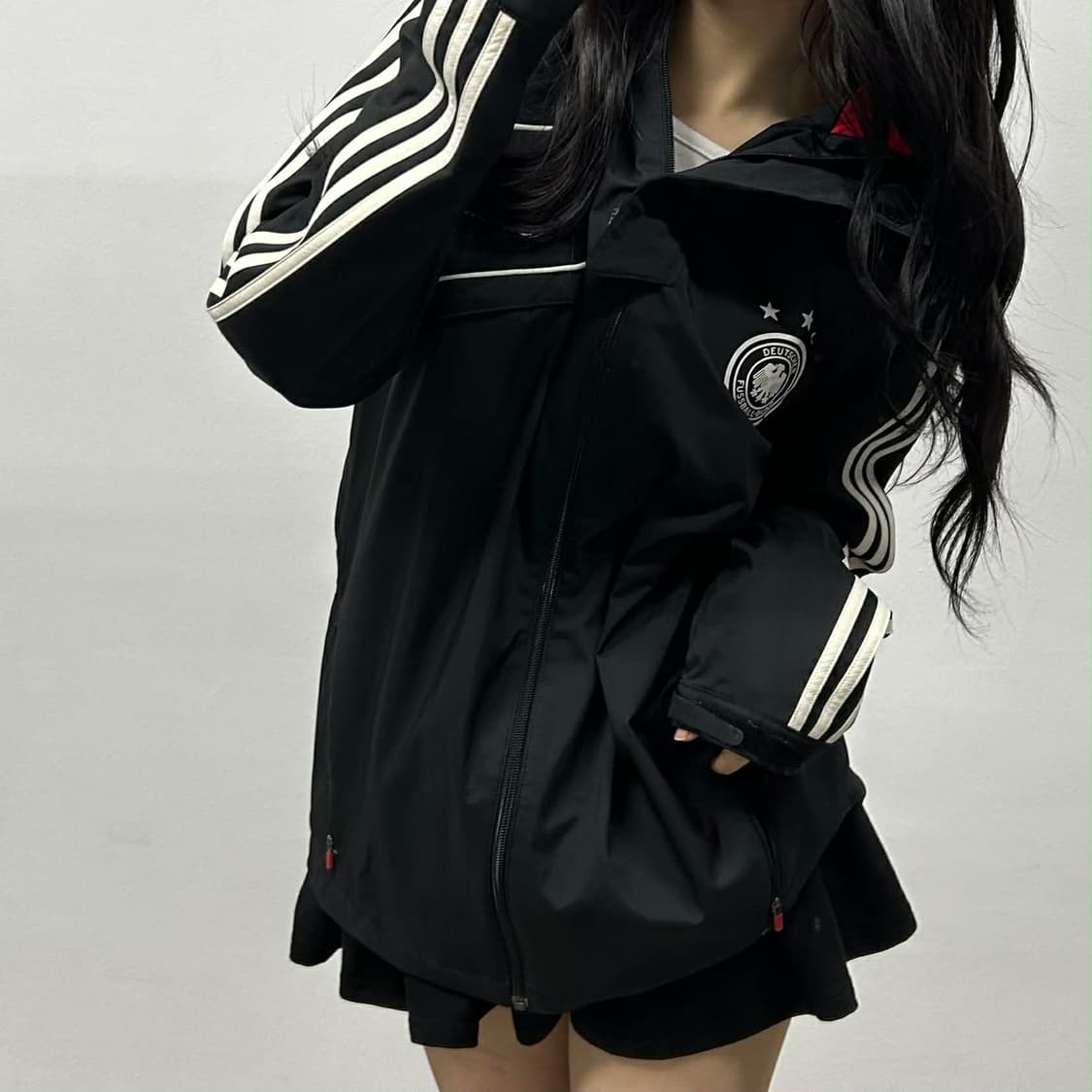 아디다스 독일 국대 11/12 3성유니폼 블랙 윈드브레이커 자켓 후드집업 상품이미지1