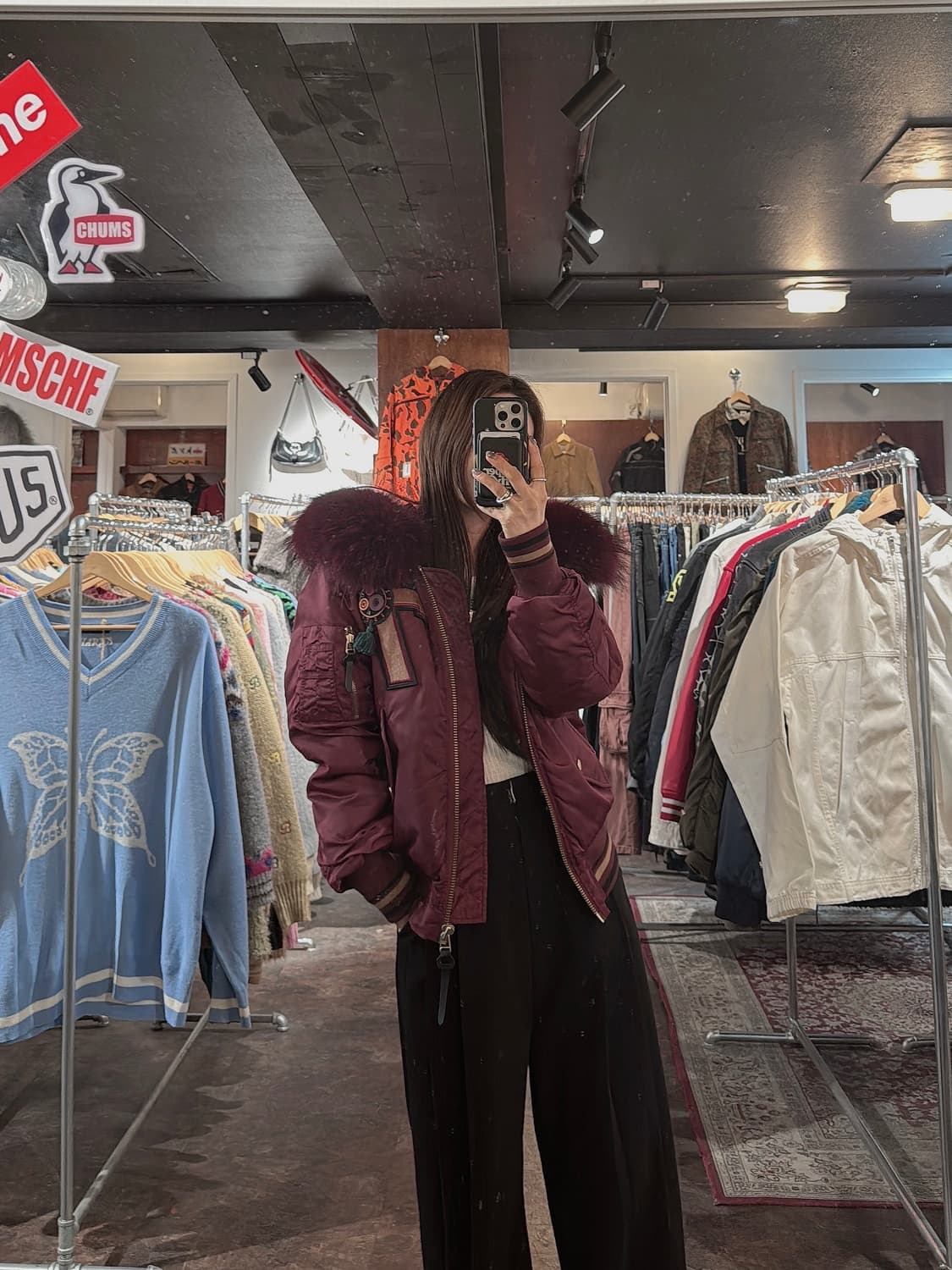 EGOIST 에고이스트 폭스 퍼 후드 MA-1 봄버 플라이트 자켓 M 상품이미지6