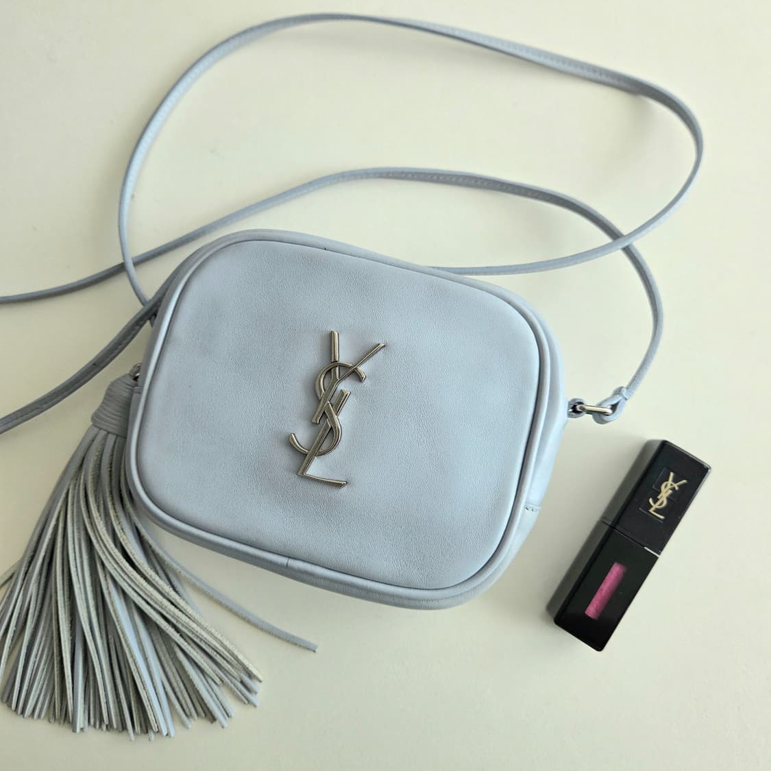 YSL 생로랑 정품 은장 미니 블로거 레더백 크로스백 태슬백 상품이미지10