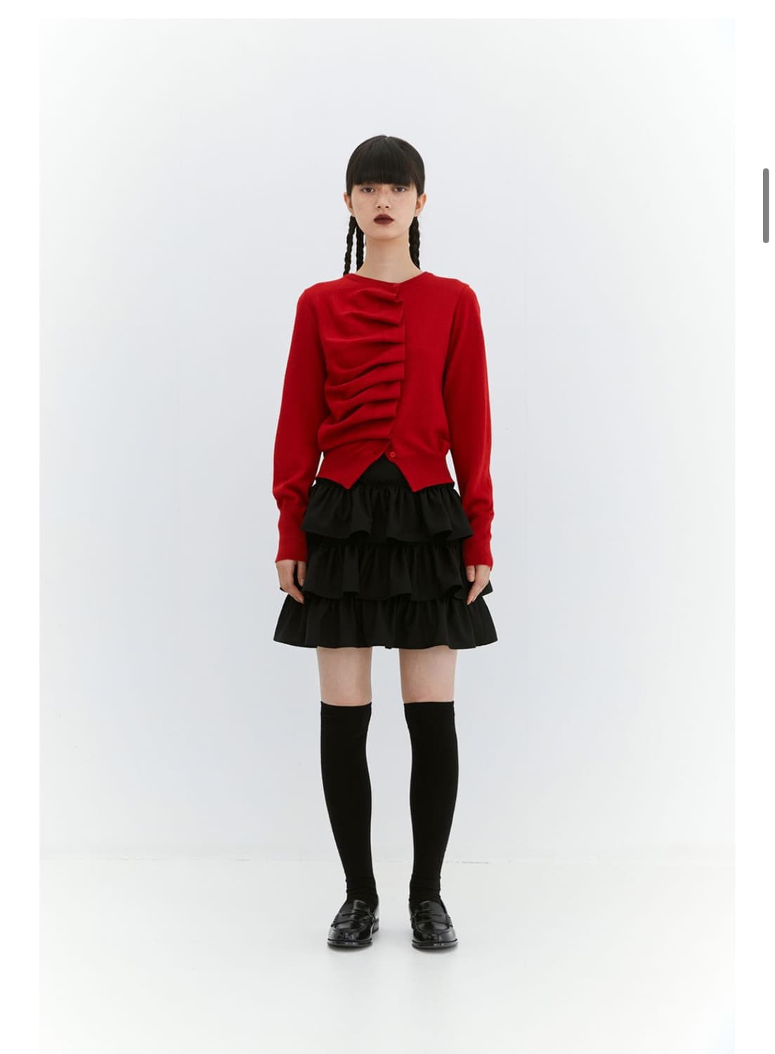 버뮬라 오블리크 가디건 RED 상품이미지2
