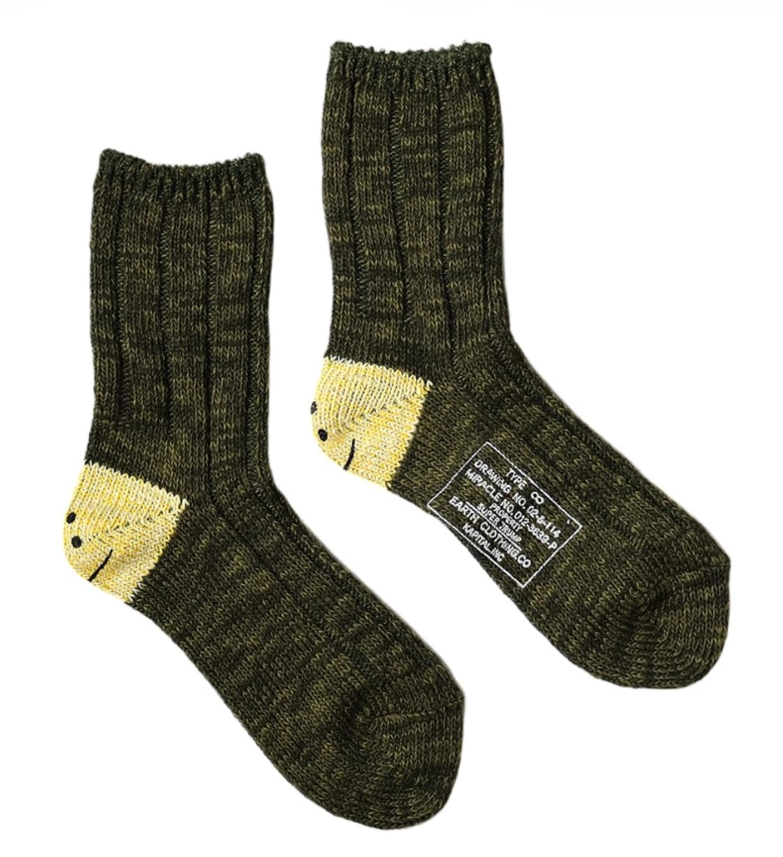 (새상품) 캐피탈 해피힐 양말 카키 상품이미지1