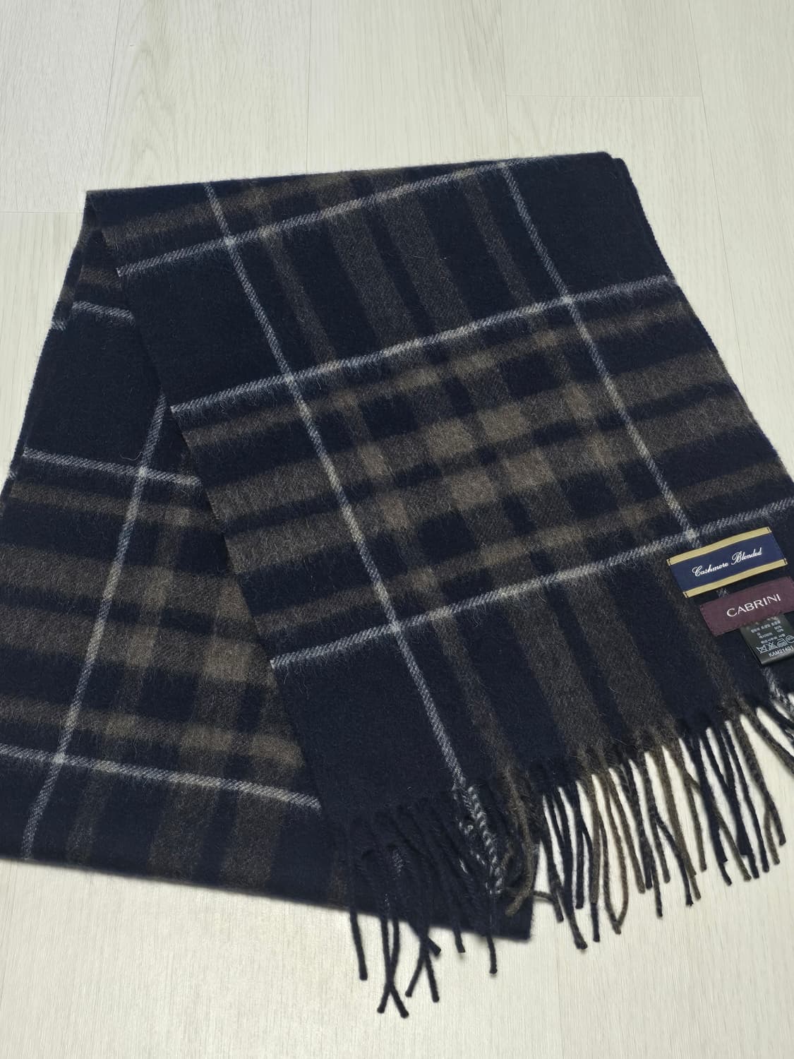 카브리니 cabrini 캐시미어 혼방 체크 머플러 상품이미지5
