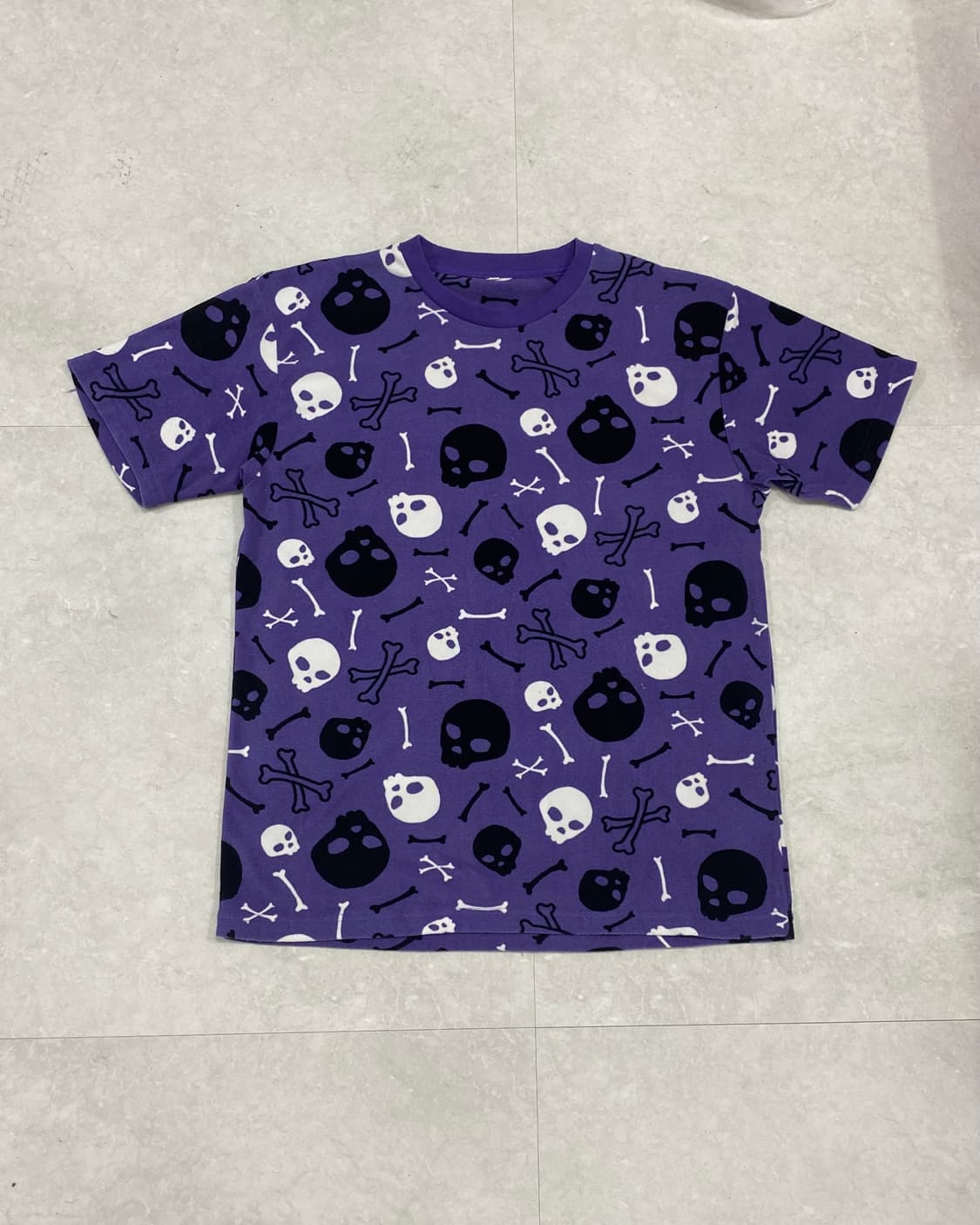 Purple Skull & Bones punk T-shirt 상품이미지2