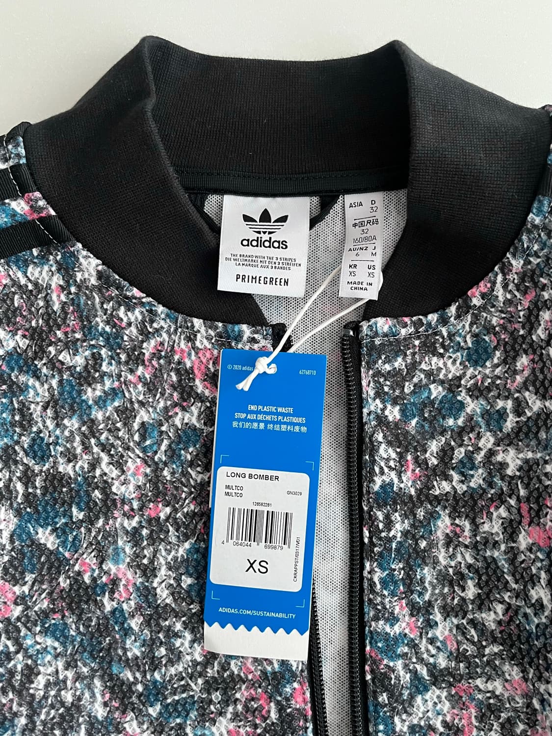 XS) 새상품 아디다스 플라워 롱 봄버 자켓 상품이미지4