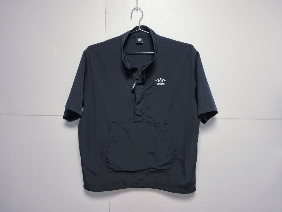 남성 엄브로 우븐 반팔 아노락 바람막이 블랙 검정 트레이닝복 상품이미지3