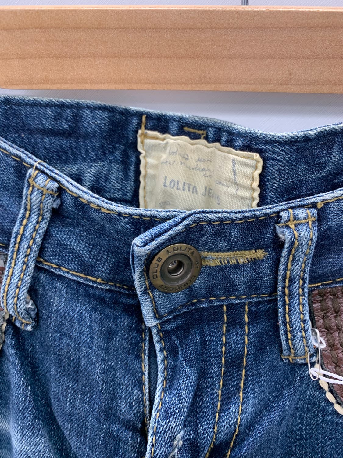 Lolita jeans 레더 디테일 로우라이즈 팬츠 상품이미지7