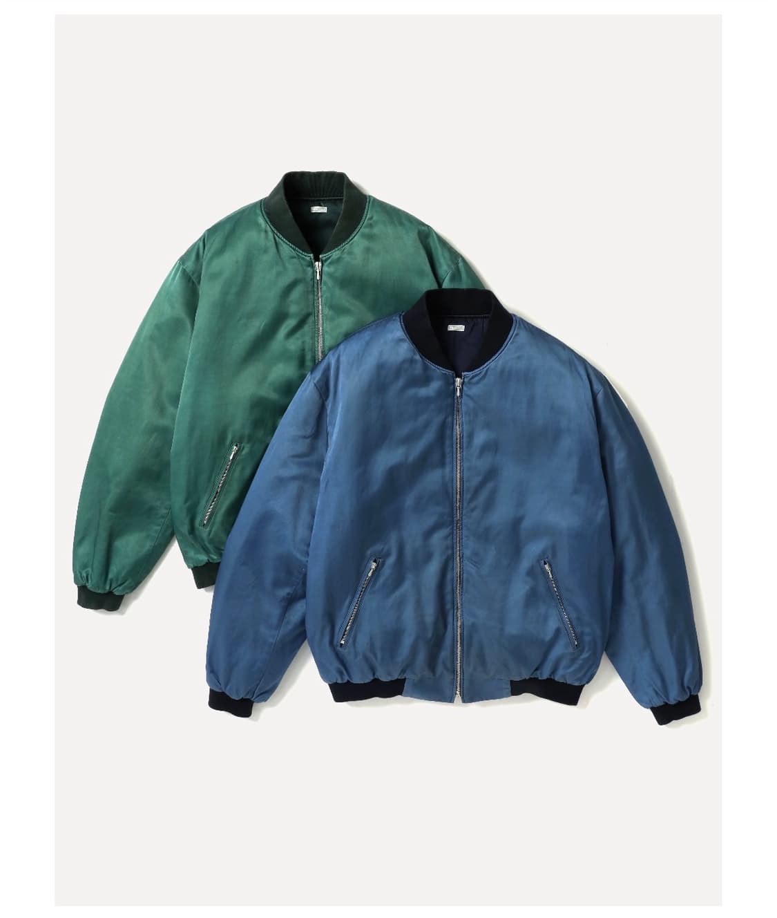 [2] 아프레쎄 빈티지 실크 비스코스 투어자켓 블루 상품이미지1