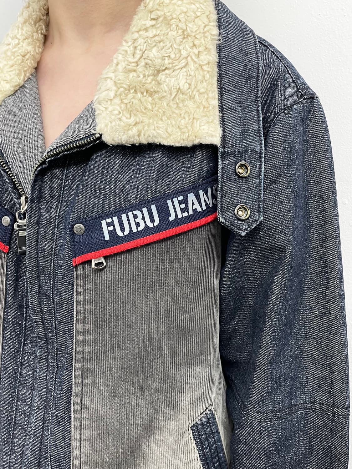 푸부 데님 믹스 보아 워크자켓 상품이미지3