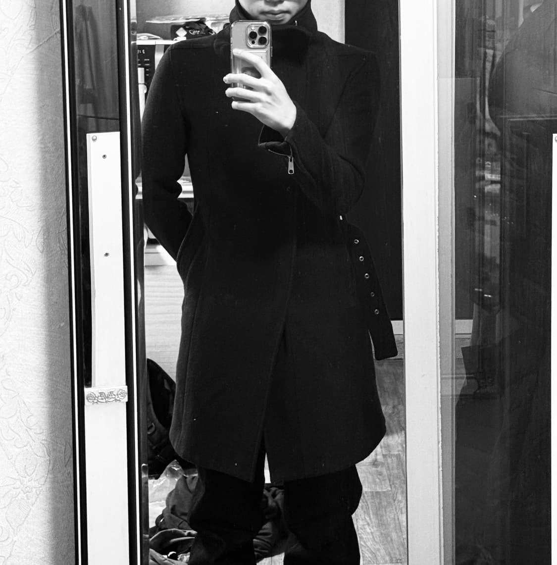 슈리셀 비대칭 하이넥 코트 상품이미지1