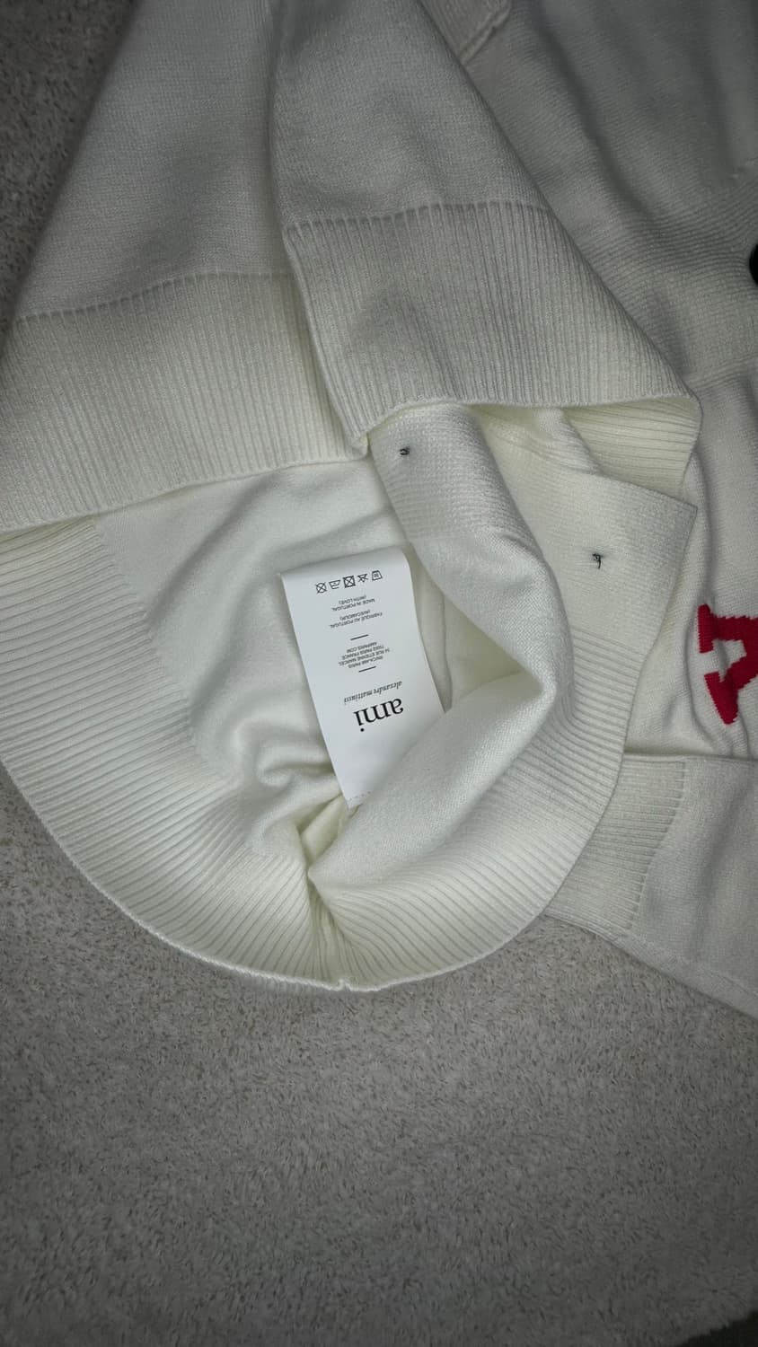 (새상품)아미 빅 하트 로고 가디건 아이보리 M 상품이미지4