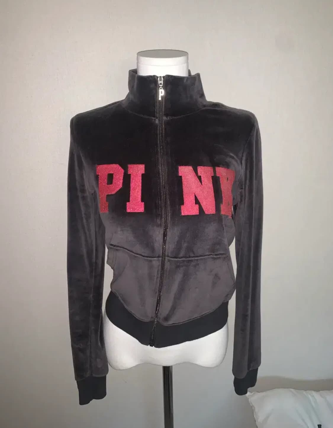 빈티지 PINK 벨벳 집업 상품이미지1