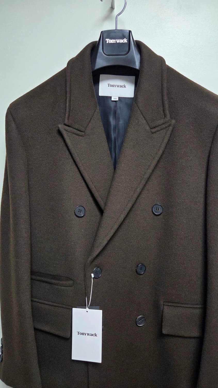 48 M) 새상품 토니웩 캐시미어 더블 코트 다크브라운 상품이미지1