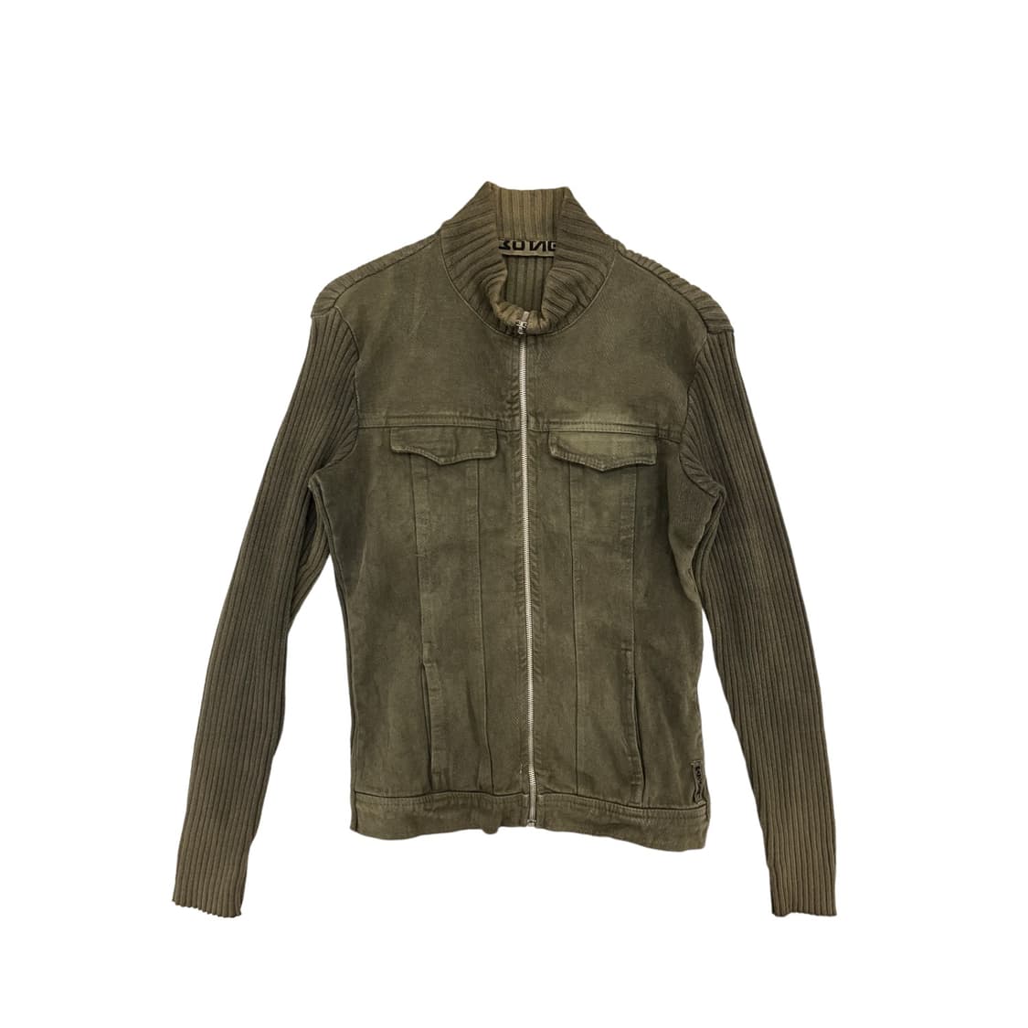 사보타주 워싱 데님 니트 집업 자켓 Sabotage 상품이미지2