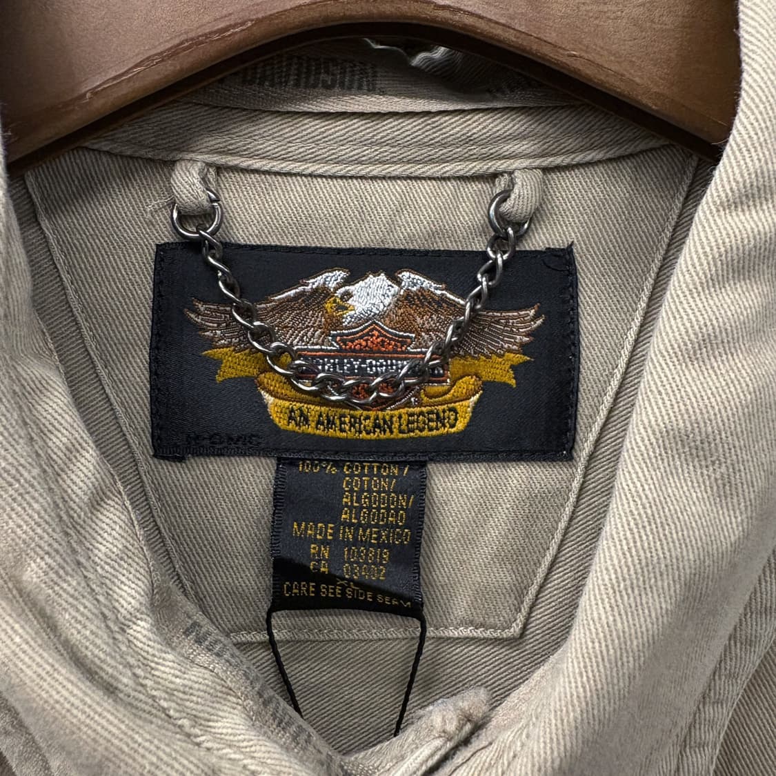 00s 할리데이비슨 멕시코 생산 미니쉴드 코튼트윌 가라지셔츠 N281 상품이미지8