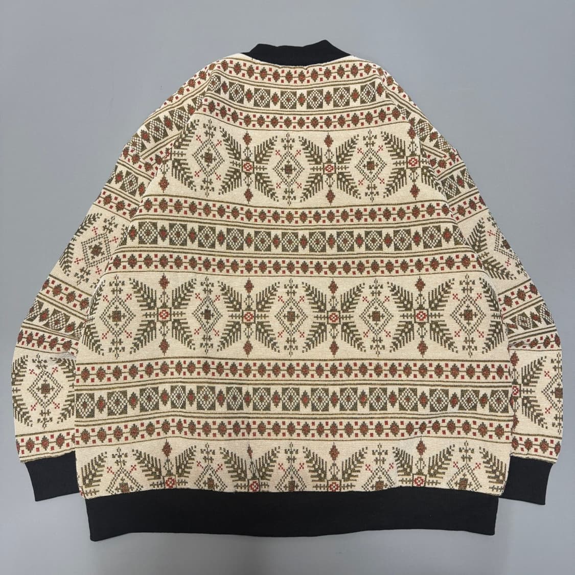 Revo. 아이보리컬러 노르딕 패턴 고블린 집업 블루종 자켓 상품이미지5