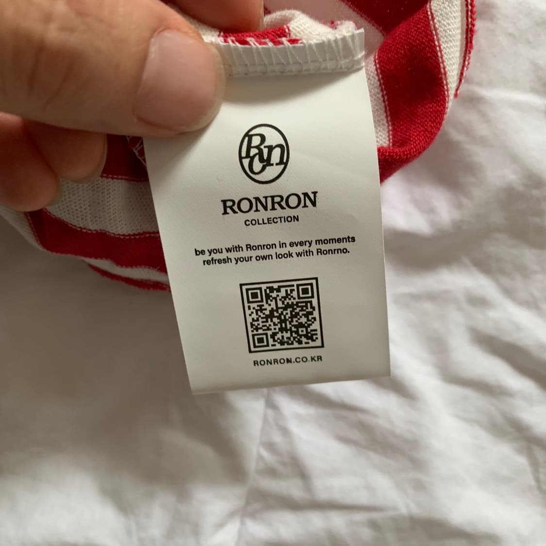 론론 RONRON 스트라이프 헨리넥 반팔 티셔츠 상품이미지10