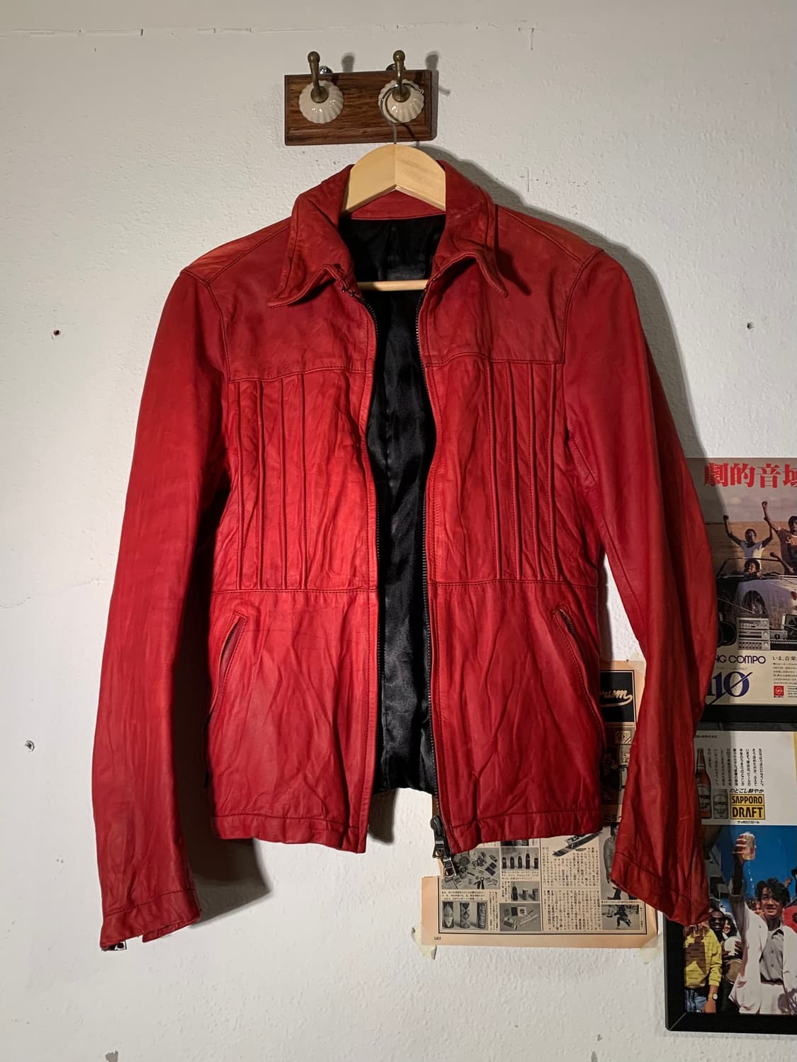 No id 레드 카우레더 자켓 상품이미지3