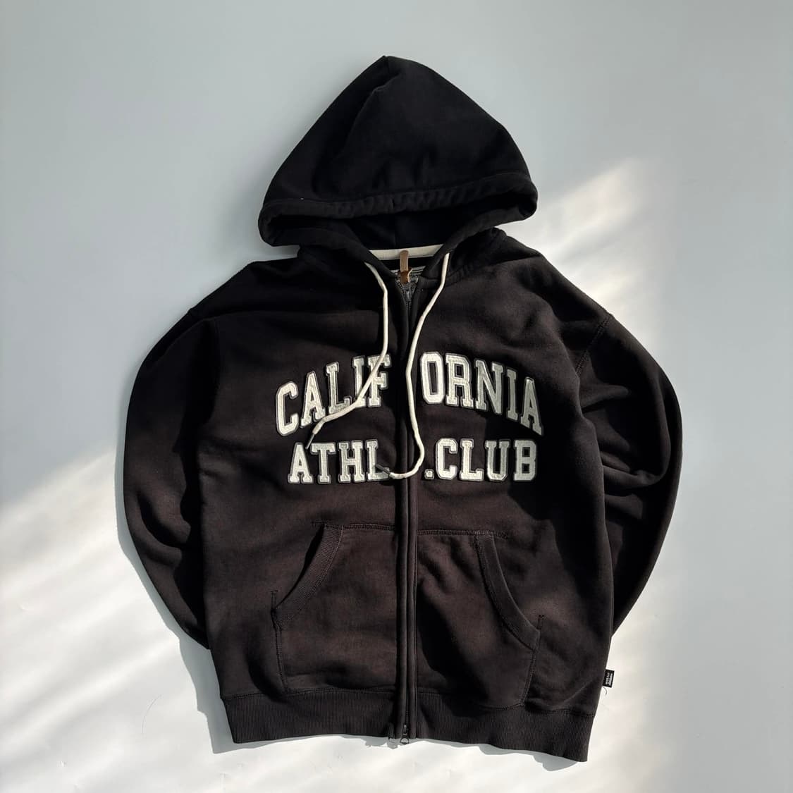 후아유 y2k 올드스쿨 블랙 스웻 후드집업 희귀져지(S) 상품이미지2